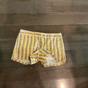 GAP Yellow and White Patterned Women Shorts
